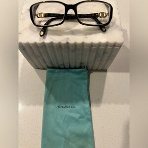 Tiffany & Co. Black Glasses with Teal Pouch